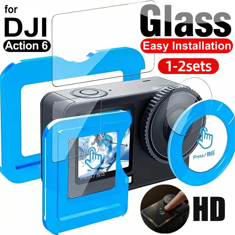 1-2 Bộ Dành Cho DJI Osmo Action 6 5 Pro 4 3 HD Kính Bảo Vệ Màn Hình Camera LCD Cho DJI Osmo Action6 