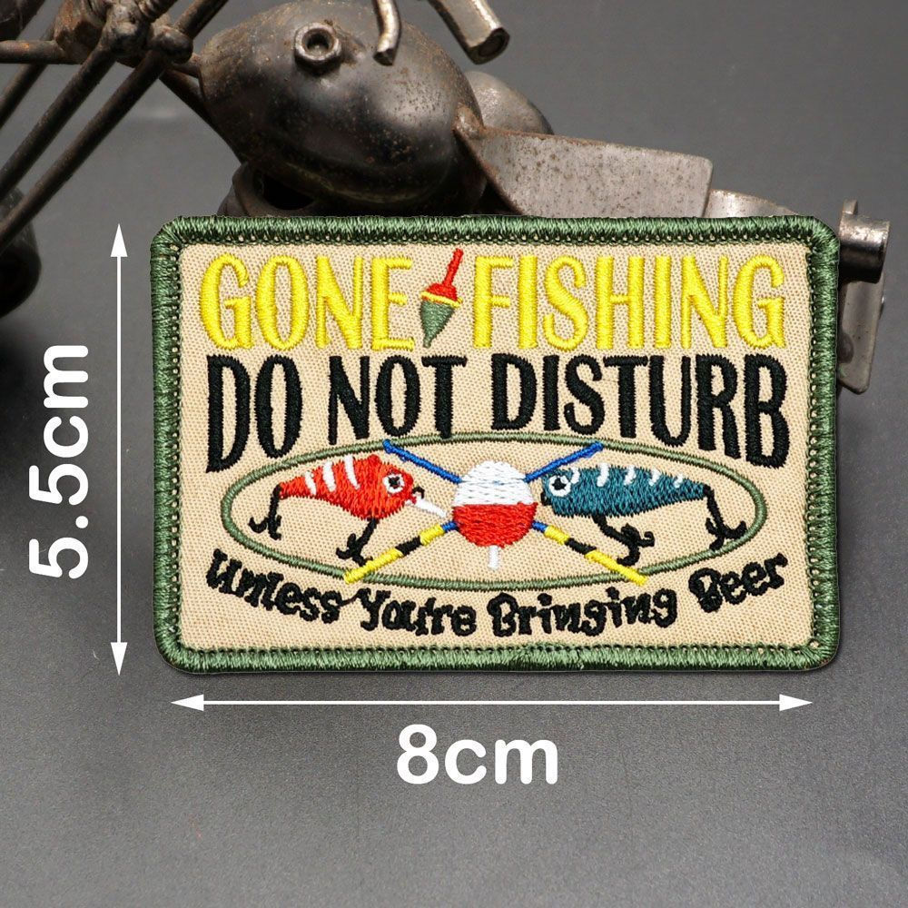 Fabric patch gonefishing Clothing, bags, hats, new products12y Decorative Fishing Badge Outdoor Badg