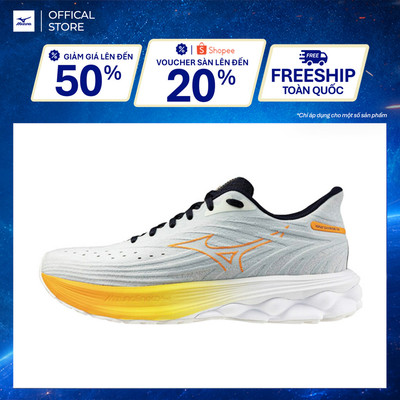 Giày Chạy Bộ Nam Mizuno Wave Skyrise 6 - Xám Vàng - J1GC250953