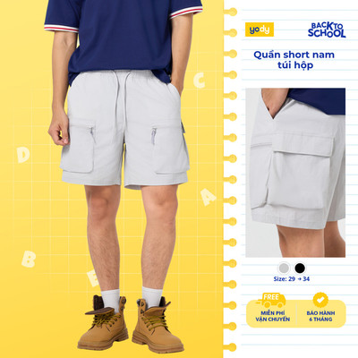 Quần shorts nam YODY quần bermuda cạp chun túi hộp, chất khaki gió co giãn MCJT26S003