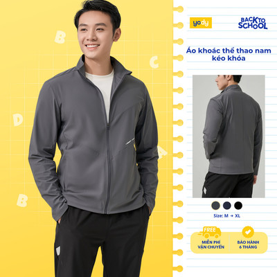 Áo khoác gió nam YODY khoác thể thao, chống nắng, kéo khóa, hạn chế nhăn nhàu SKM7001