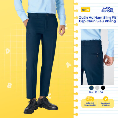 Quần Âu Nam Yody Dáng Slim Fit, Cạp Chun Siêu Phẳng, Công nghệ vải nano bền thoáng TRA - MOTR25A134