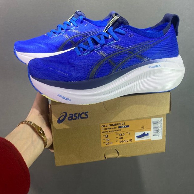 Asics Gel Nimbus 27 Giày Chạy Bộ Nam Nữ Nimbus 27 Giày Thể Thao Hấp Thụ Sốc 1012B753-500