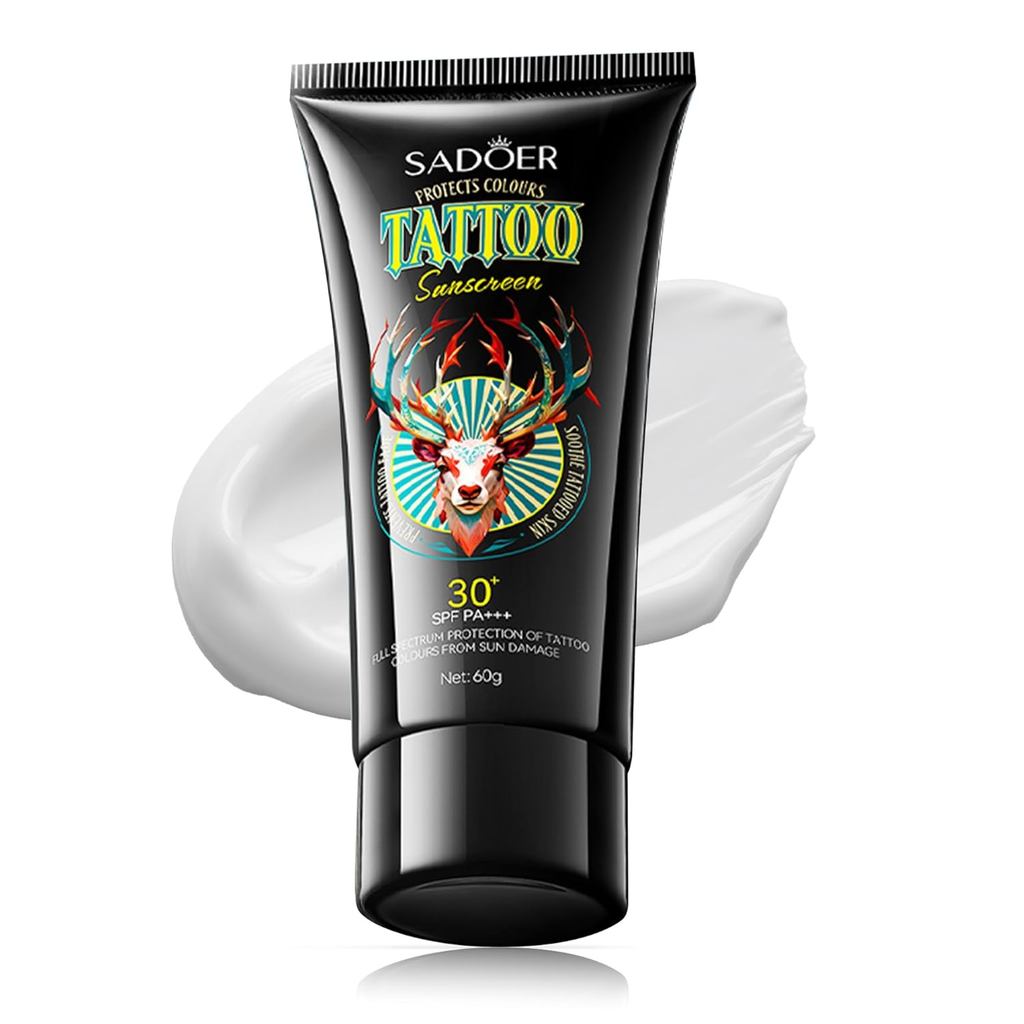 Kem chống nắng hình xăm VRAIKO SADOER SPF 30 +, Công thức chống lão hóa & chống phai màu với dầu bơ,
