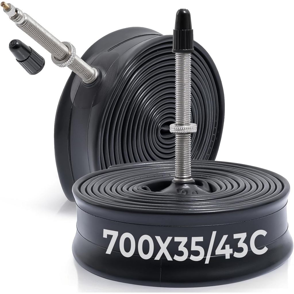 2 Ống xe đạp 700x35C / 38C / 40C / 43C cho lốp xe đạp 700x35C đến 700x43C, Ống cao su Butyl cao cấp 