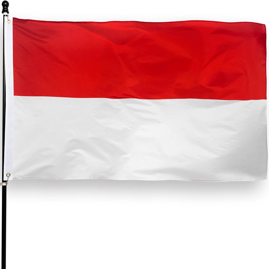 DANF Indonesia Cờ 3x5 Ft Polyester dày, Chống phai màu, Grommets bằng đồng thau, Đầu vải, Cờ quốc gi