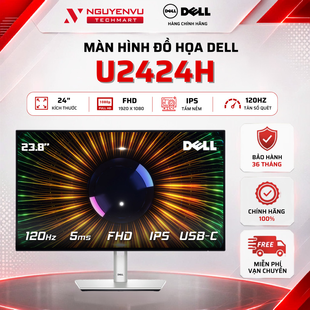 Màn Hình Đồ Hoạ Dell U2424H 23.8 Inch (FHD/IPS/120Hz/5ms) - Bảo Hành 3 Năm