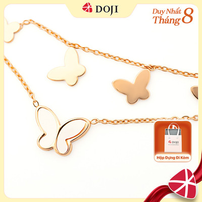 Lắc Tay nữ Cánh Bướm mạ vàng cao cấp kết hợp xà cừ, thiết kế thiên nhiên - DOJI