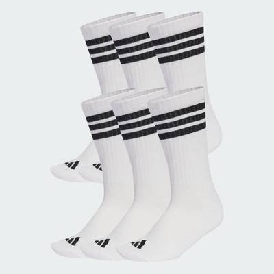 adidas Phong cách sống Bộ 6 Đôi Tất Cổ Trung Có Đệm 3 Gạch Essentials Unisex trắng KE5492