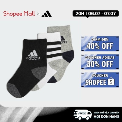 adidas Phong cách sống Bộ 3 Đôi Tất Graphic Trẻ em trắng IA3942