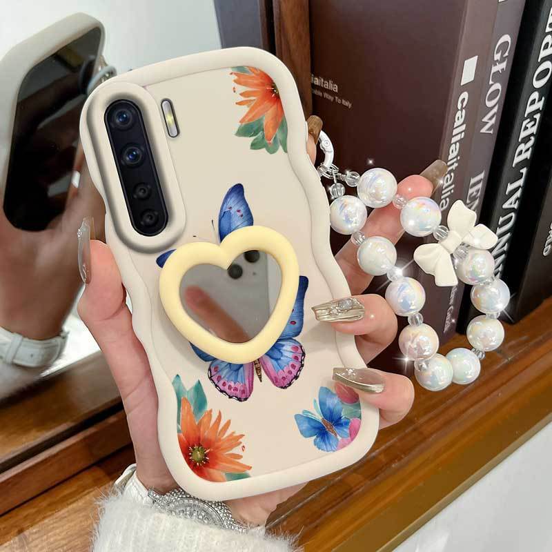 3 Chiếc (Ốp Điện Thoại Lãng Mạn Sống Động + Dây Buộc + Chân Đế) Cho OPPO F15 / F17 Pro / F19 Pro + 5