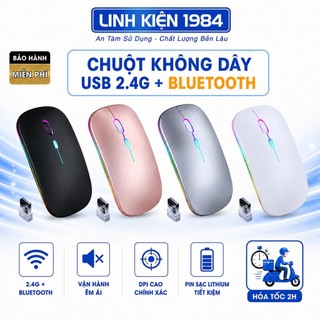 Chuột không dây a2 2.4g + bluetooth – chuột máy tính usb dpi cao, pin sạc, 4 màu
