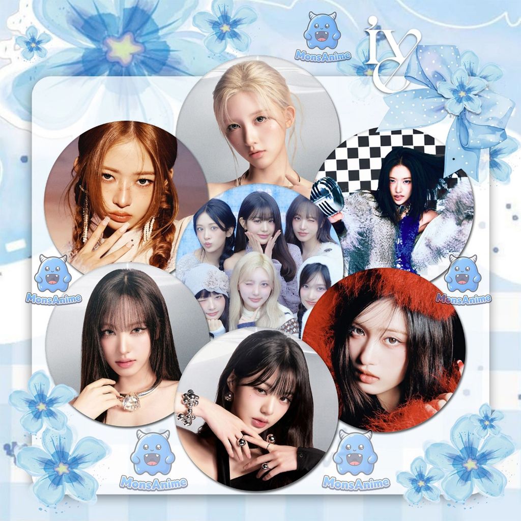 Huy hiệu in hình IVE idol kpop - An Yujin Jang Wonyoung Rei Liz Gaeul Leeseo  Phụ Kiện cài áo balo t