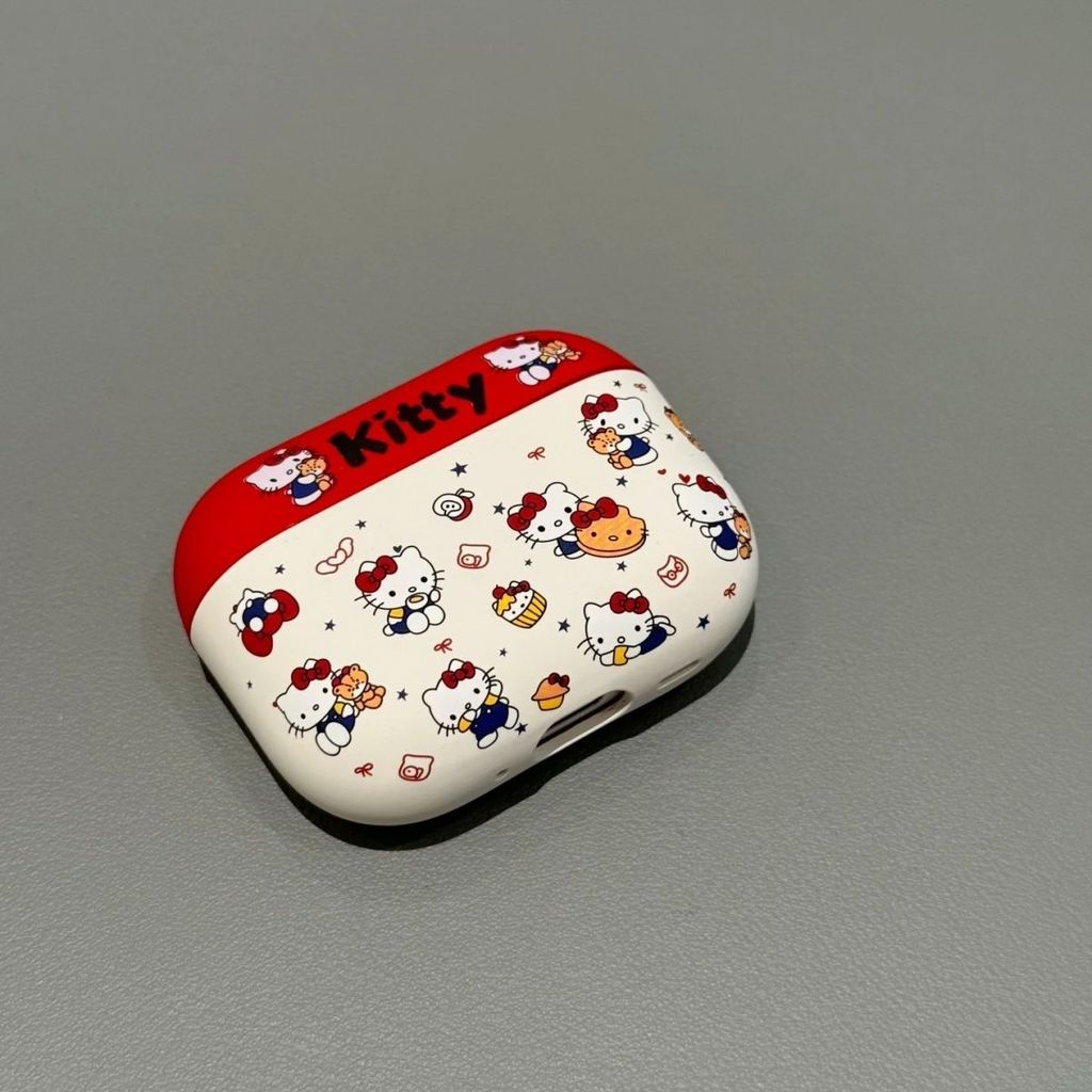 Ins Festive Cover KT Cat Thích hợp cho airpod 4 Vỏ bảo vệ airpodpro3 Thế hệ 2 Vỏ thế hệ 5 thế hệ 2 5