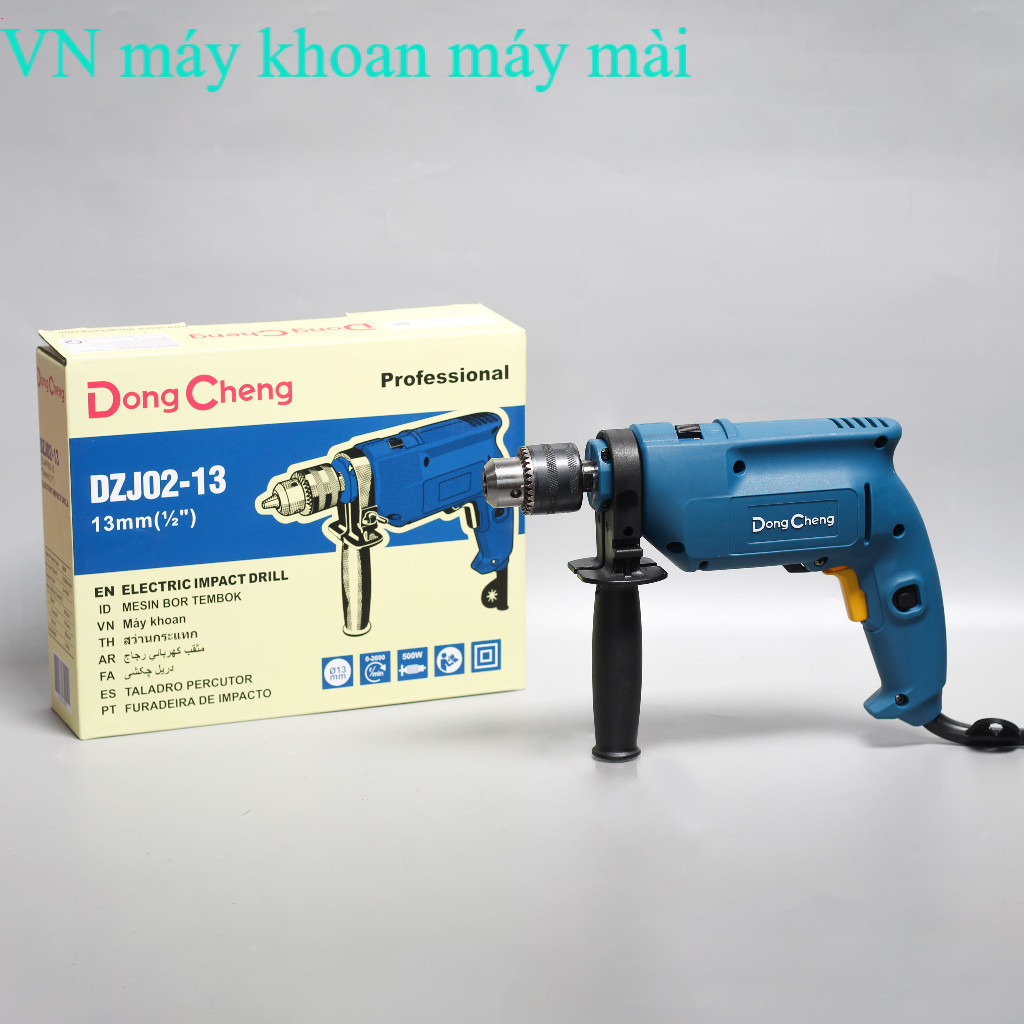 Máy khoan Dongcheng chính hãng DZJ02-13- đầu khoan 13mm- có bê tông- 500w MK Máy mài 1