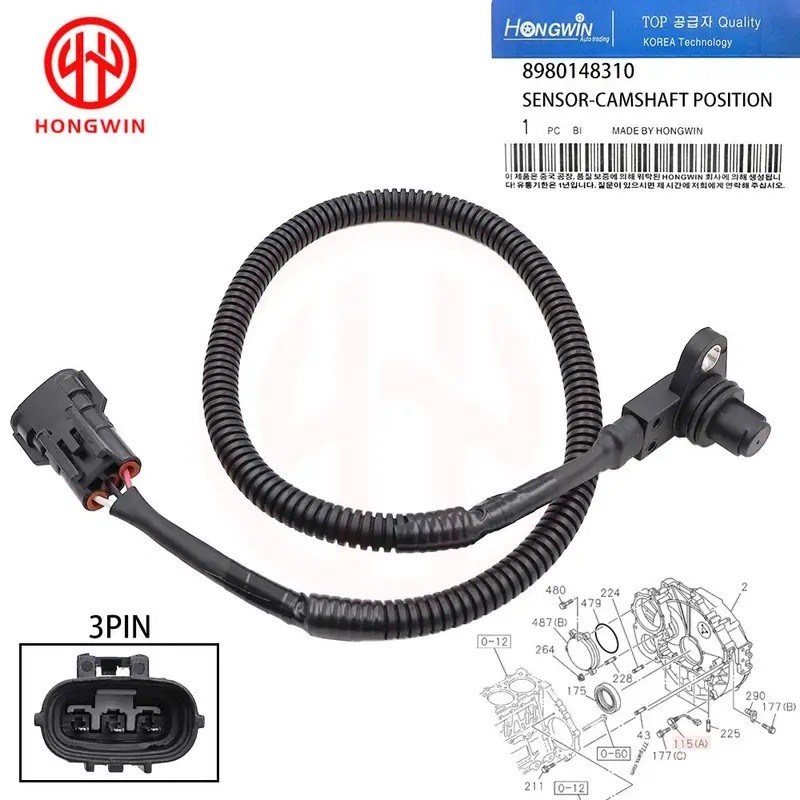 8980148310 Cảm Biến Vị Trí Trục Cam Cho Xe Tải Hino Isuzu Npr Xe Tải Hitachi ZW220 ZW250 MA200 SR200