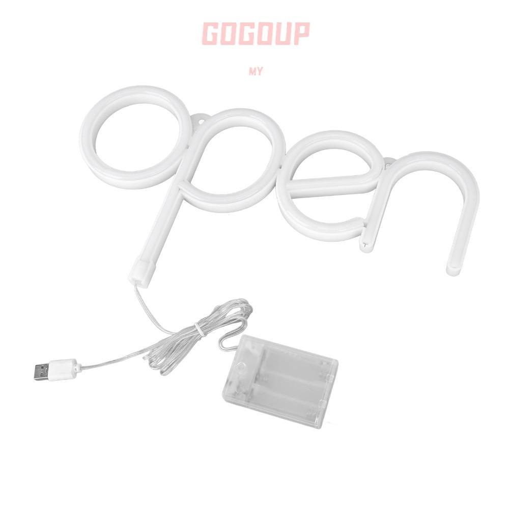 GOGUVO Neon Open Sign, Chất liệu PVC LED Open Sign, Màu cầu vồng mới lạ Giá treo tường 11,34 × 5.71i