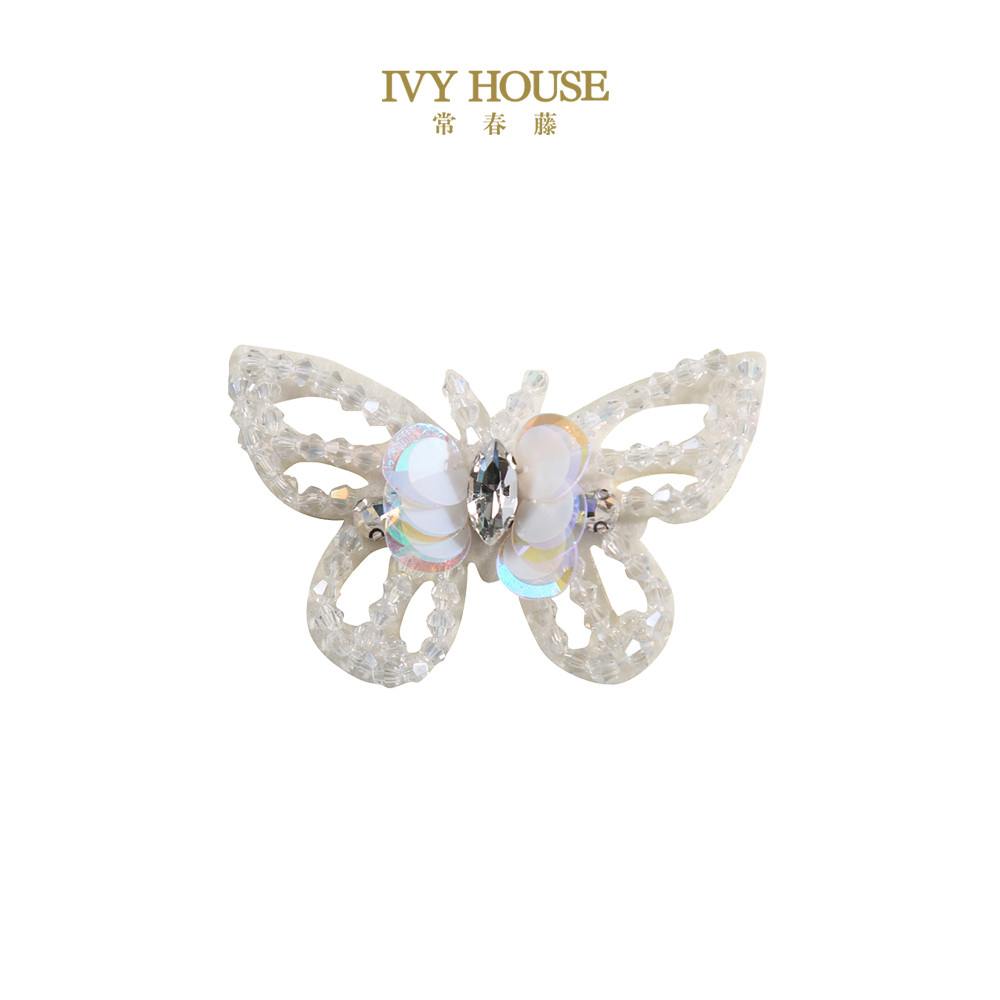 IVY HOUSE IVY Quần Áo Trẻ Em Bé Gái Phụ Kiện Mùa Thu Phong Cách Mới Giả Pha Lê Bướm Phụ Kiện Tóc Kẹp