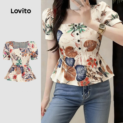 Áo kiểu nữ Lovito xuân hè phong cách thường ngày L190ED006