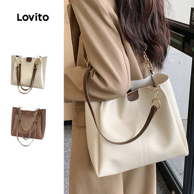 Lovito Túi Đeo Vai Kiểu Dáng Thường Ngày Túi Xách Du Lịch Túi Đi Học/sinh Viên Phong Cách Hàn Quốc Đơn Giản Dung Tích Lớn Chất Liệu Có Họa Tiết Phù Hợp Mọi Mùa Cho Nữ LFA04285