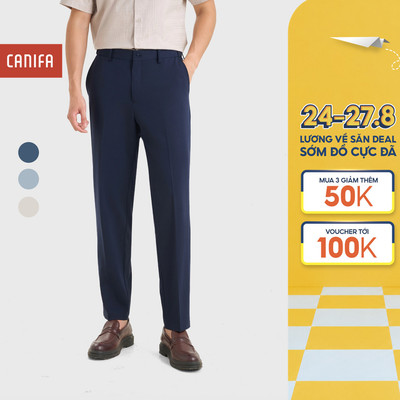 Quần dài nam CANIFA quần âu công sở dáng suông có ly trước form slimfit 8BP26S006