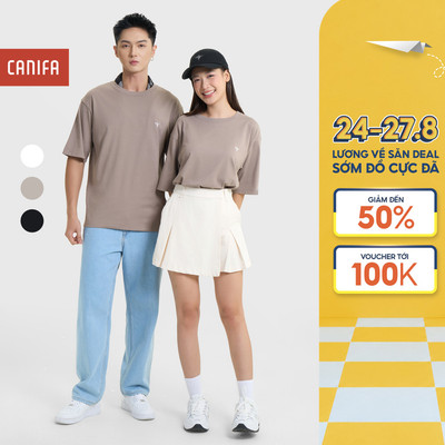 Áo phông unisex người lớn CANIFA logo Bức Tường 5TS25S047