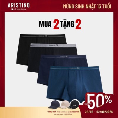 [Mua 2 Tặng 2]INSIDEMEN Bộ 04 Quần Lót Nam Boxer IBX007EDP04 Cotton Mềm Mại Thấm Hút Co Giãn Thoải Mái