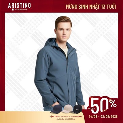 ARISTINO Áo Khoác Gió Thể Thao Nam 2 Lớp AJK003EDP01 Regular Fit Nylon Co Giãn Nhẹ Mỏng Nhẹ Ít Nhăn Giữ Form
