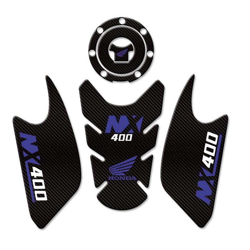 Fits NX400 motorcycle fuel tank stickers, carbon fiber texture, NX400 fuel tank side scratch-proof f