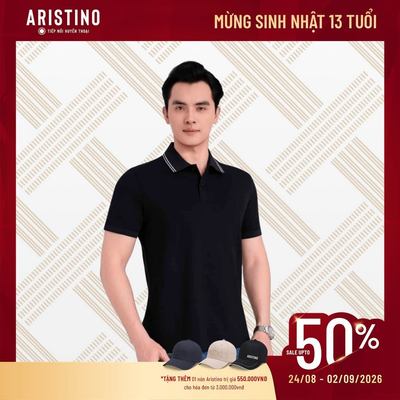 [Aristino x Đăng Khôi] Polo Mercerized Cotton Aristino 97% Cotton mercerized Thoáng Mát APS212SAH2