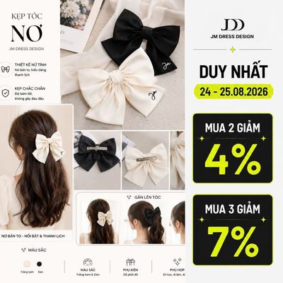 Kẹp Tóc Nơ Bản To Nữ Cao Cấp NQT01. Kẹp Nơ Vải Thanh Lịch Hàn Quốc, Phụ Kiện Cài Tóc Đi Làm Đi Tiệc JM Dress Design