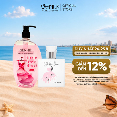 Combo Nước hoa và Sữa tắm nước hoa Nữ Gennie Little Dress 50ml + 450ml
