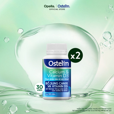 [KOL LIVESTREAM] Bộ 2 Ostelin Viên Uống Hỗ Trợ Bổ Sung Calcium & Vitamin D3 Duy Trì Chắc Khỏe Xương và Răng 30 viên