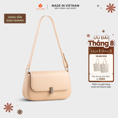 Túi Yuumy (Thời trang nữ phối khóa kim loại size 24 - Túi đeo vai da Seasand YN263) Bagsmart