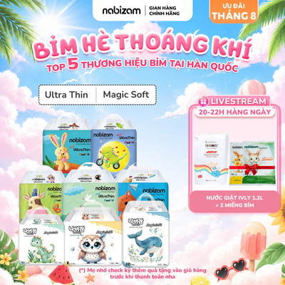 [LIVE KOL] Combo 4 Bịch Tã/Bỉm NABIZAM Êm Mỏng Chống Hăm Đủ Size Cho Bé Từ 3kg Đến 25kg