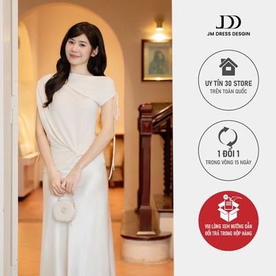 Áo Xuân Hè Rút Dây Tay Và Vai 2T08.2601. Áo Lệch Vai Rút Nhún Nữ Tính Thanh Lịch Dễ Phối. Áo Công Sở Trễ Vai Sang Chảnh