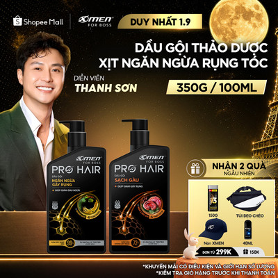 [SVIP] Dầu gội Thảo Dược X-Men For Boss Pro Hair 350g Giúp Sạch Gàu và Giảm Gãy Rụng