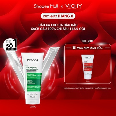 Dầu xả làm sạch gàu, giúp giảm ngứa và dưỡng ẩm cho tóc và da đầu - Dercos Technique Anti Dandruff Hair & Scalp 200ml
