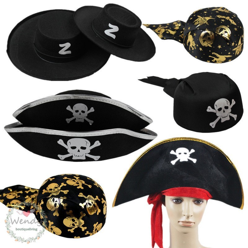 Mũ cướp biển Halloween - Mũ trang phục Captain Jack Sparrow cho lễ hội ma