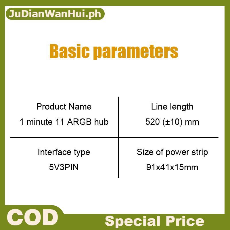 JuDianWanHui PC Quạt Làm Mát ARGB HUB 1 Đến 11 5V 3Pin Dải LED Ánh Sáng HUB Adapter SATA Power ARGB 