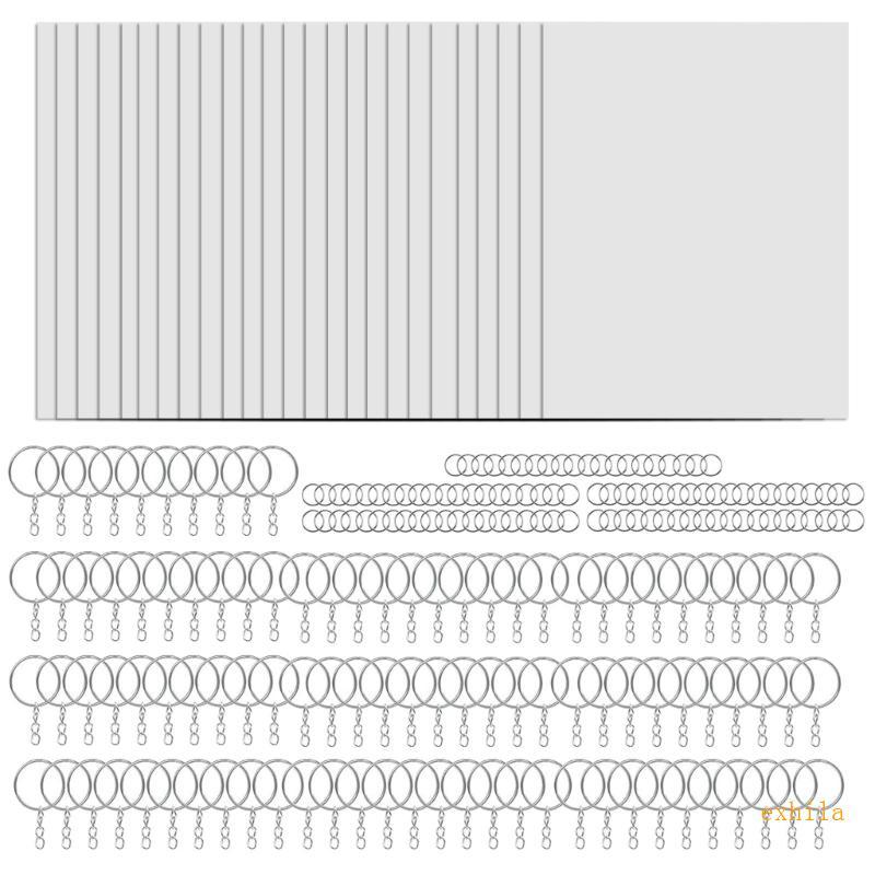 Exhila Heat Shrink Sheet Móc Khóa Vật Dụng Cho Trẻ Em 100 Chiếc Móc Khóa Móc Khóa