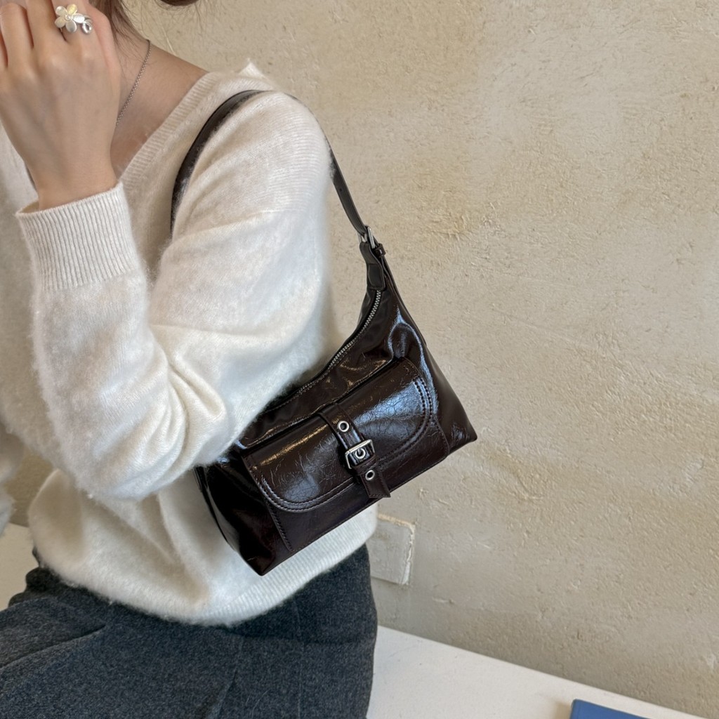 Túi xách cổ điển thích hợp Hàn Quốc dành cho nữ, túi đeo vai và đeo chéo đa năng dung lượng lớn mới 2026
