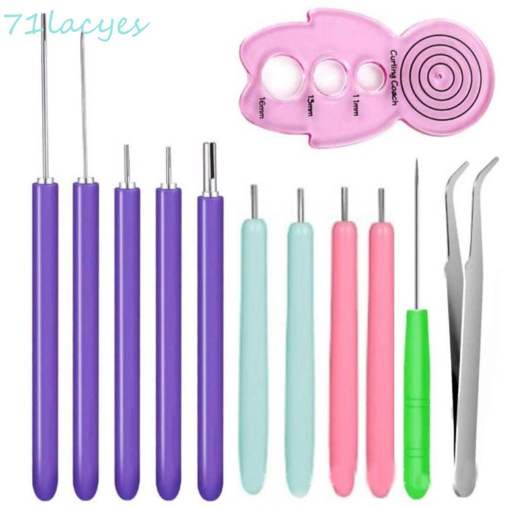 LACYES 12 Bộ Kim Quilling, Quilling Có Rãnh Bút Giấy Uốn Giấy Dụng Cụ Quilling, Giấy Đa Kích Thước T