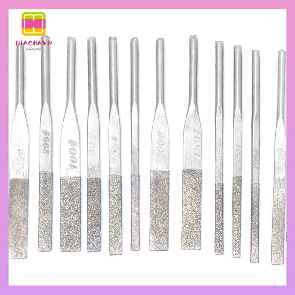 DIACHAVN 12 Tập Tin, 100 150 200 300 Grit Multi Grit Taper Máy Tập Tin, Độ Chính Xác 3 Mm Shank Tape