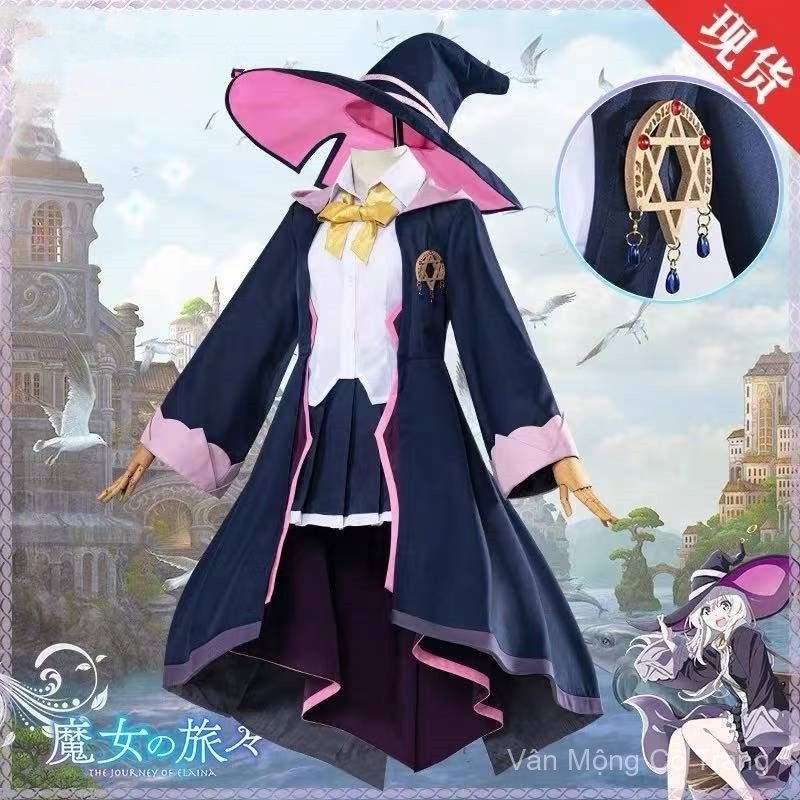 Cosplay Elaina phù thủy du ký, trang phục pháp sư anime nữ, trọn bộ, phong cách học viện, bán chạy