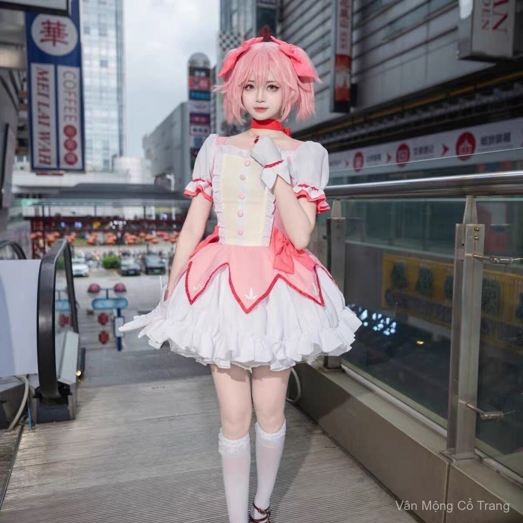 Trang phục cosplay Madoka Magica Kaname Madoka bó sát chiến đấu đẹp