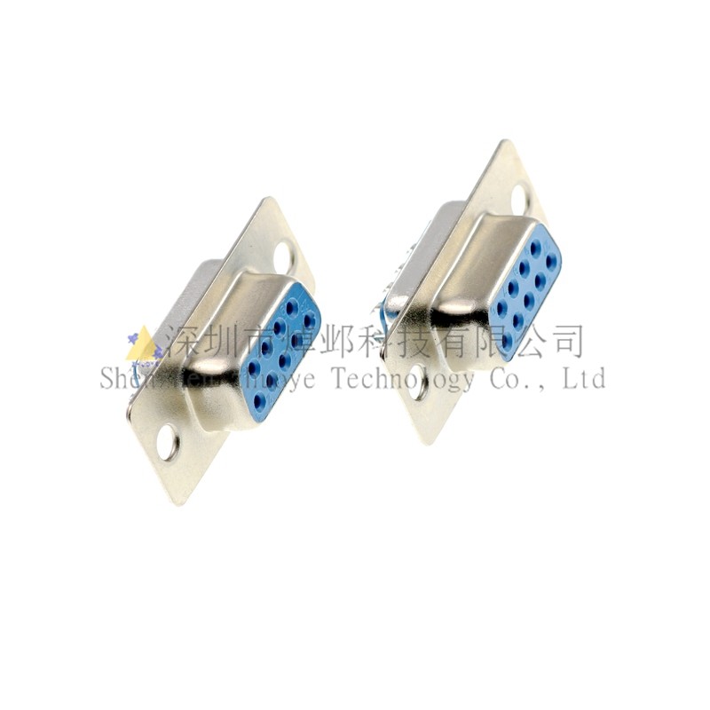 10 Đầu Nối Dây Hàn DB9 Nữ Đầu Màu Xanh Keo RS232 Đầu Cổng Nối Tiếp Cắm 9 Lỗ Dây Kết Nối DP9
