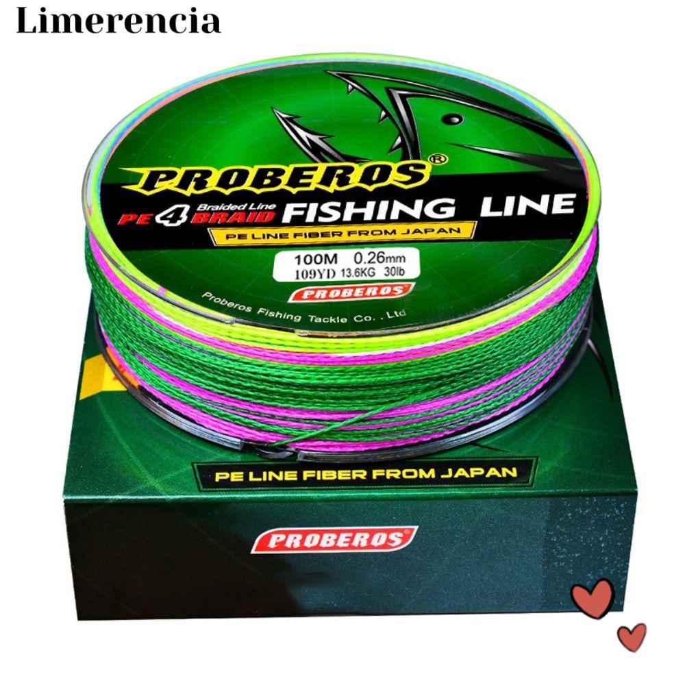 LIMERENCIA PE Plaited Fishing Line, Angling 4 chân dây thun, phong cách 100m PE Dây đơn đầy màu sắc 