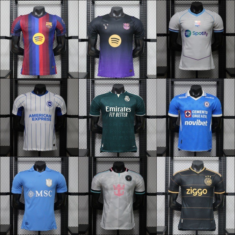 Áo bóng đá phiên bản cầu thủ mới, câu lạc bộ nổi tiếng Barcelona Real Madrid Napoli sân nhà