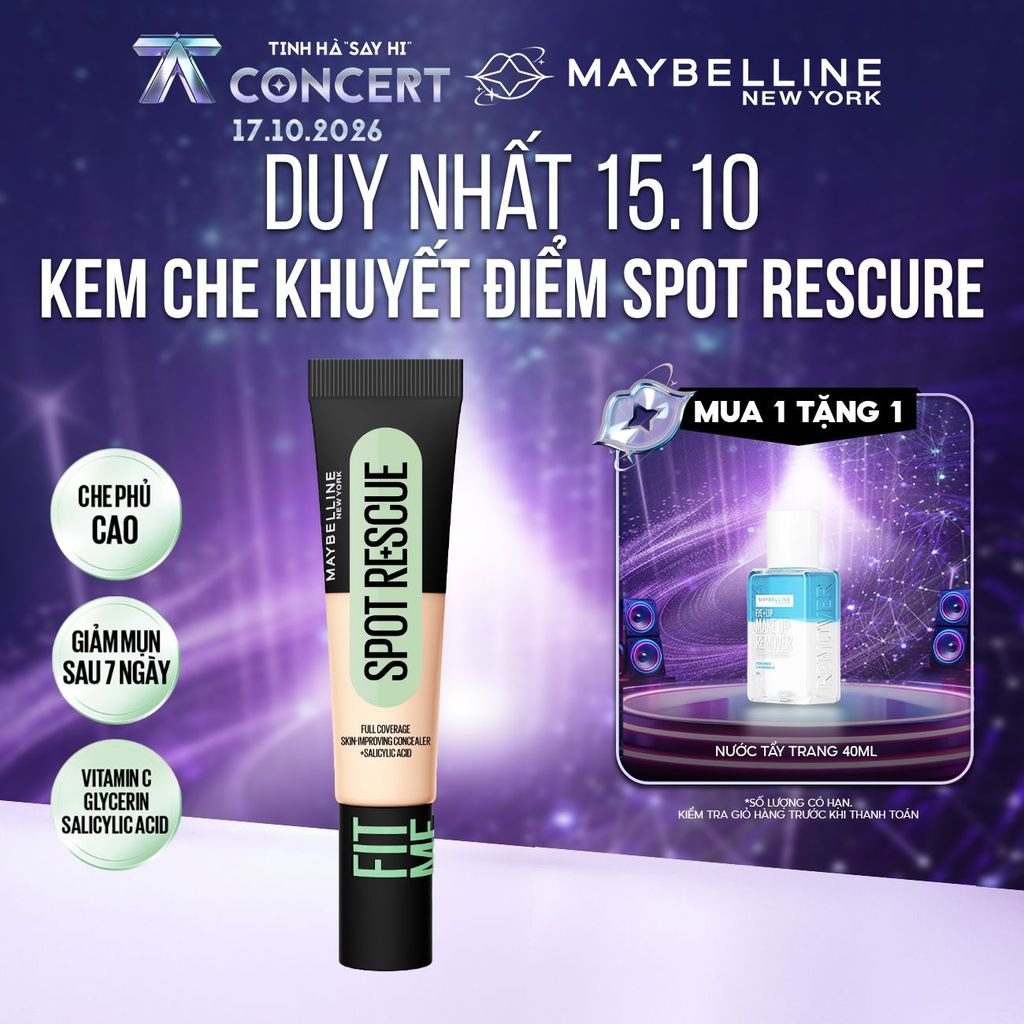 Kem che khuyết điểm FIT ME SPOT RESCUE che phủ cao, giảm mụn và dưỡng da MAYBELLINE NEWYORK 15ml​​